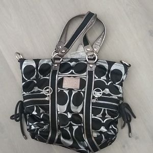 Black/Silver Coach Poppy Purse